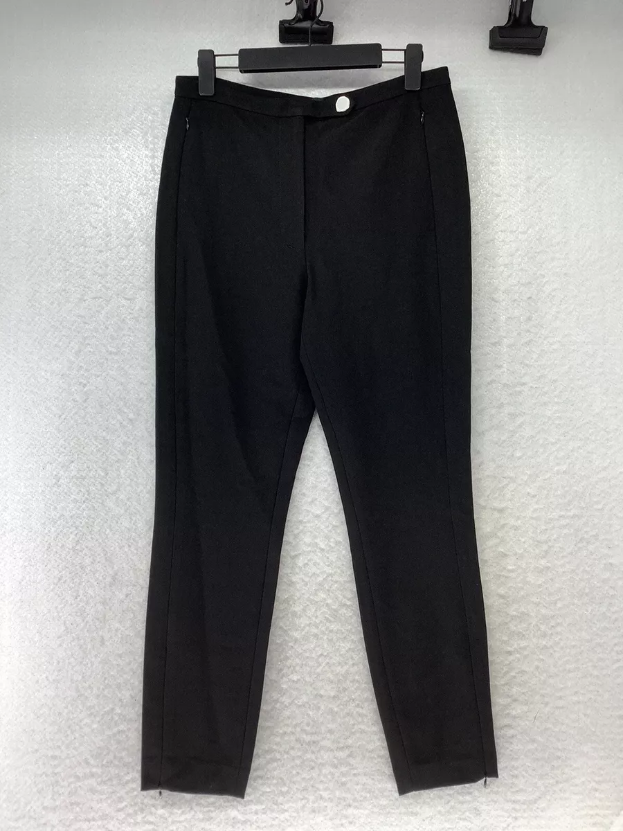 Club Monaco Tab Front Skinny Pan Pantaloons Women's Black Pants Size 8