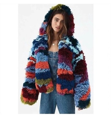 NWOT Rare Free People Paint by Numbers $1500 Shag Carpet Jacket Medium 