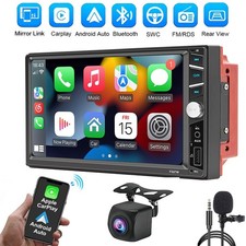 Double DIN Car Stereo Radio Bluetooth Audio Player With Android Auto Carplay NAV