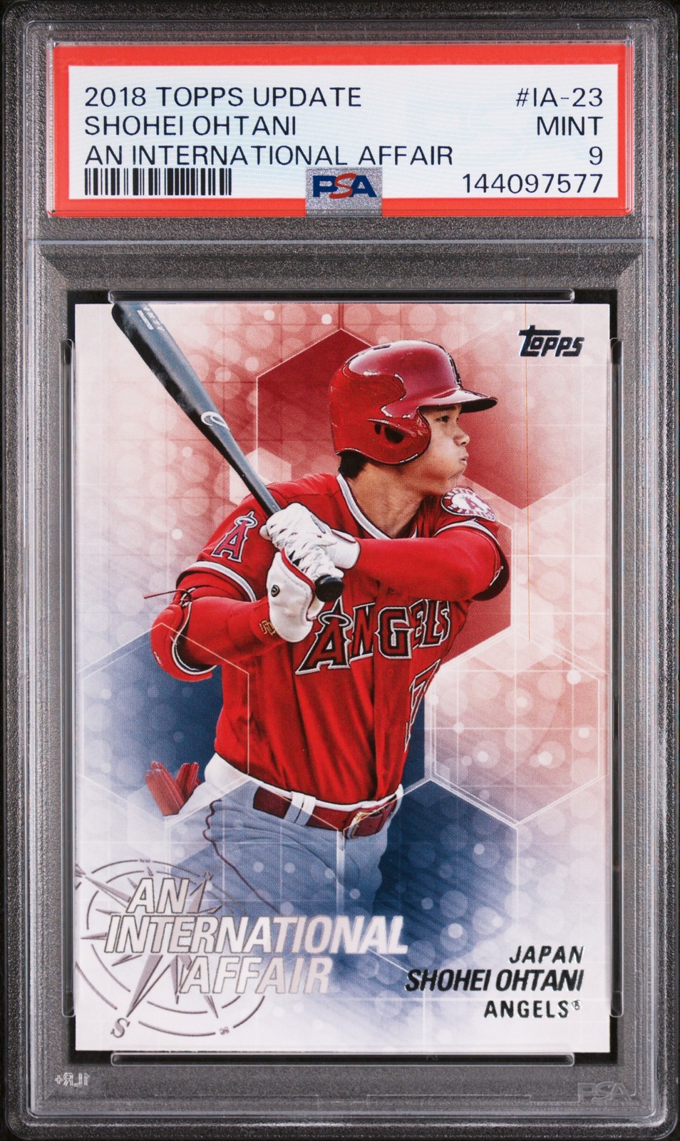 2018 TOPPS UPDATE AN INTERNATIONAL AFFAIR #IA-23 SHOHEI OHTANI ROOKIE RC PSA 9