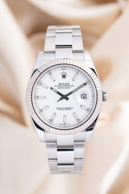 Rolex Datejust 41mm Herrenuhr Automatik Weiß 126334 Box + Papiere