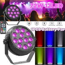 Rechargeable Par Light RGB Battery Powered Wireless 12LED DJ Uplights Remote US