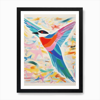 Buntes Vogel Gemälde Seeschwalbe gerahmt Wandbild Poster Leinwanddruck Bild