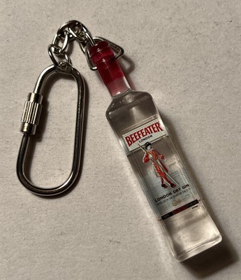 Miniature Realistic Beefeater Gin Bottle Key Ring Novelty Screw Ring  2-1/4  NEW