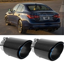 For Infiniti Q50 Q60 2.5" inlet 3.5" Outlet Real Carbon Fiber Exhaust Tips Pipe