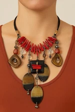 Vintage Modernist Lucite Necklace Avant-Garde Coral Estate Jewelry Chicos Coral