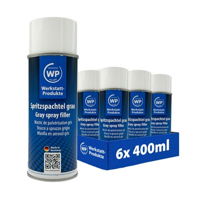 6x Spritzspachtel 400ml Grau Füller Spraydose Spritzfüller
