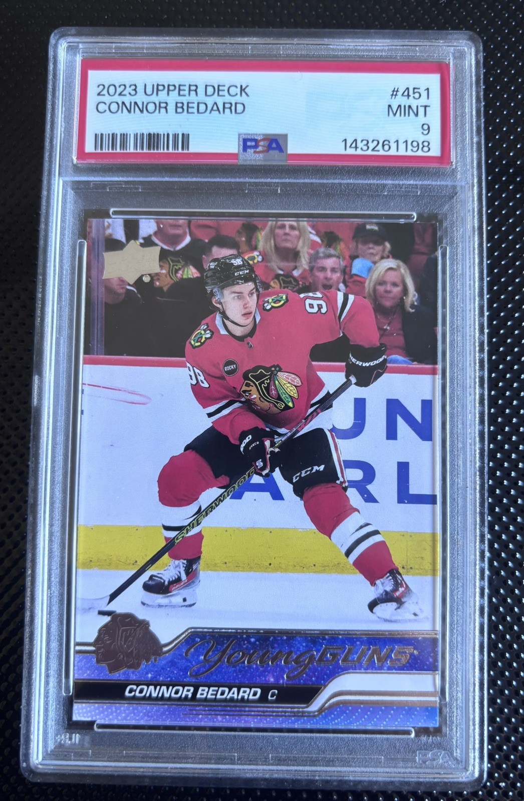 Bedard Young Guns Rookie PSA 9 view 1