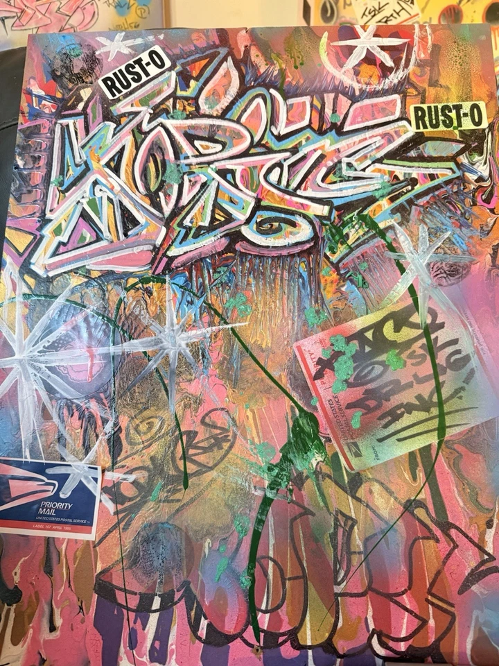 граффити искусство оригинальный холст WILDSTYLE абстрактный капельницы в рамке - Изображение 4 из 4