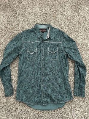 Rock & Roll Cowboy Western Shirt Men's Medium Pearl Snap Button Front