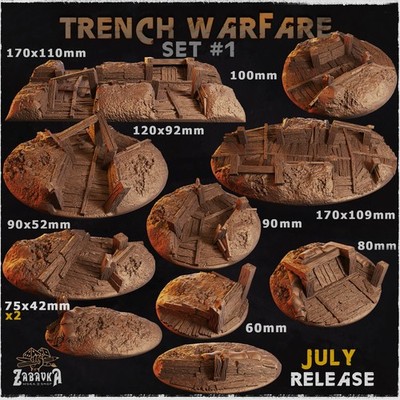 Trench Warfare Bases for Wargame Miniatures 16k Resolution Zabavka