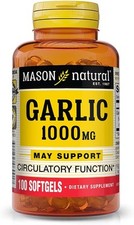MASON NATURAL Garlic Oil 1000 mg, 100 Softgels,Supports Normal Circulatory Funcn