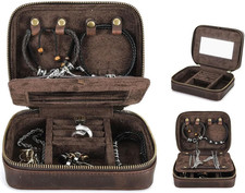 Full Grain Leather Travel Jewelry Box