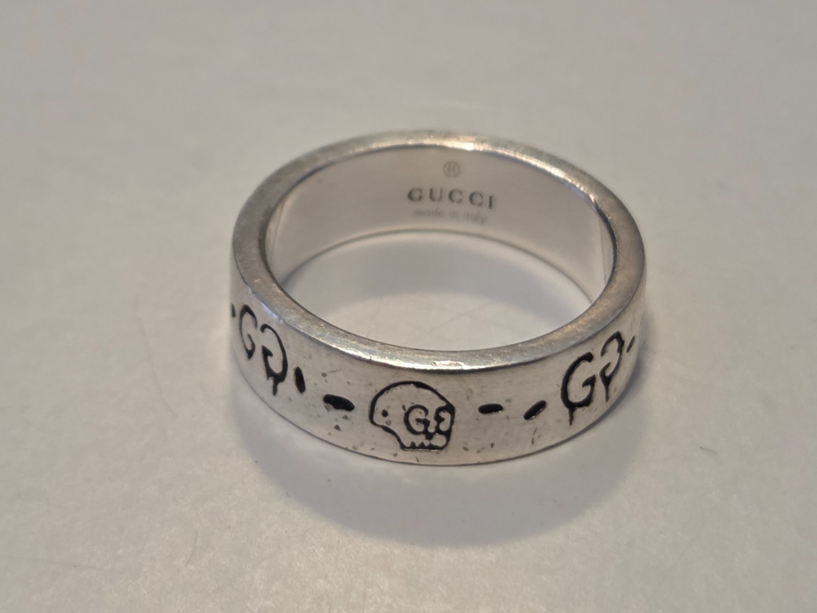 GUCCI 925 STERLING SILVER GHOST PATTERN SILVER RI… - image 2