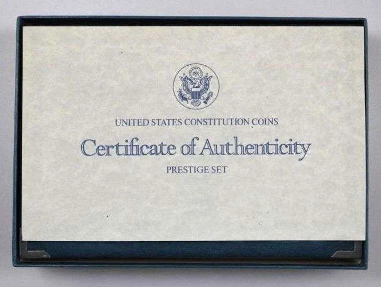 1987 Prestige Proof Set Constitution Silver Dollar U.S. Mint Original Box COA - Image 2 of 3