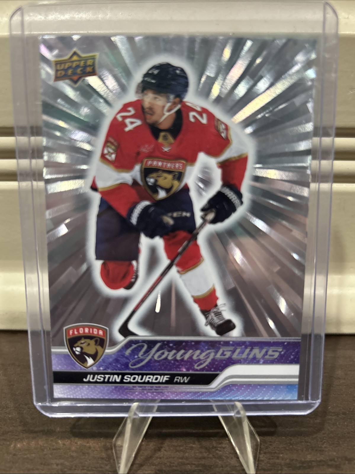 Justin Sourdif RC 2023-24 Upper Deck S2 #471 SILVER OUTBURST Young Guns Panthers