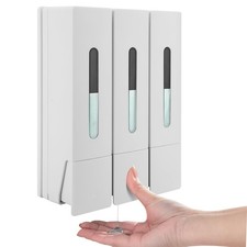 Shampoo Conditioner Dispenser 3 Chamber Wall Mounted Shower Soap Dispenser 40...