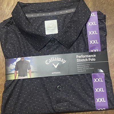 NWT Callaway Men's XXL Opti-Dri Performance Stretch Golf Polo Gray Geometric