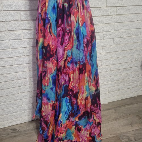 Laundry By Shelli Segal Sz 6 Watercolor Multilayer Strapless Cocktail Party Silk - Picture 2 of 16
