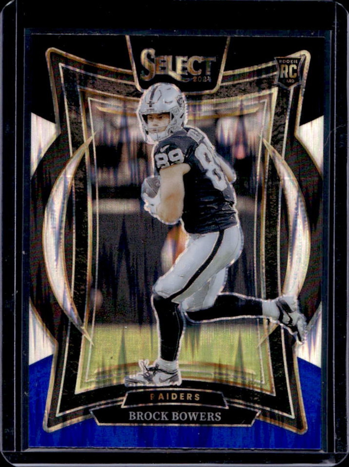 2024 Select Brock Bowers Concourse RC Black and Blue Prizm Shock #31 Raiders