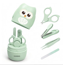 4-in-1 Baby Nail Care Kit with Clippers, Scissors File, Owl Case