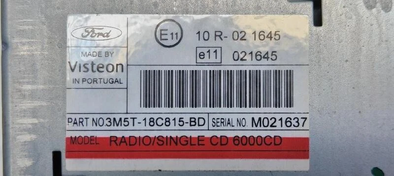 3M5T18C815BD sistema radio per FORD C-MAX (CB3) 1.6 TDCI CAT 2007 119957 - Immagine 4 di 4