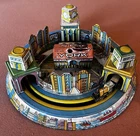 Tin  Toy Windup Train Set Vintage Louis Marx & Co New York city scenery USA 9.5"