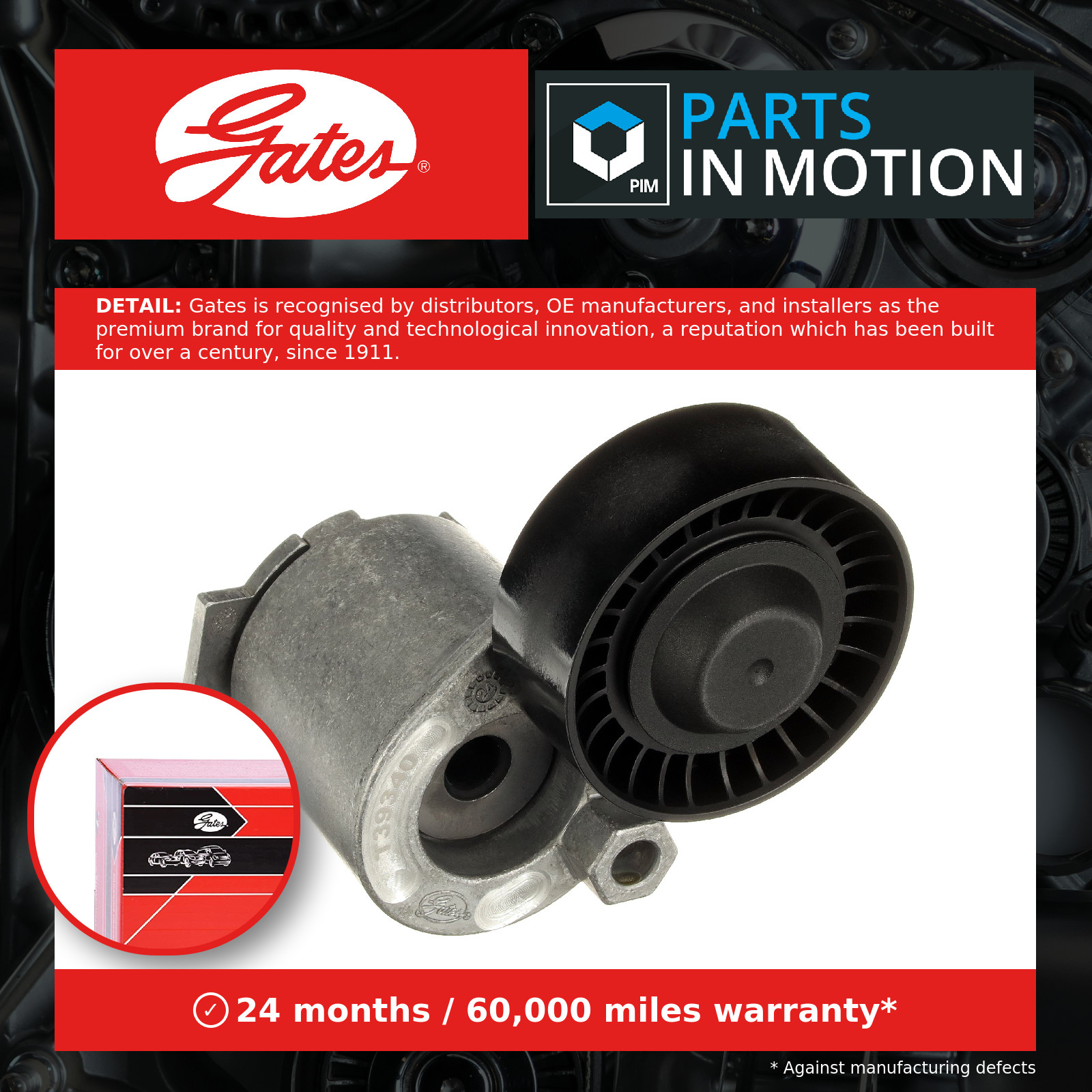 Aux Belt Tensioner fits MERCEDES B180 W246 1.5D 13 to 18 Drive V-Ribbed Gates