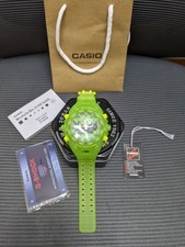 Image of Casio G Shock GA V01A Transparent Green Resin Watch New With Box Papers