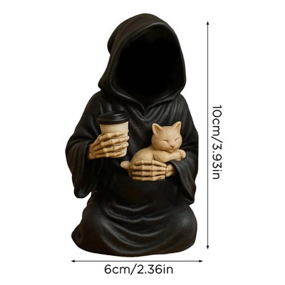 Halloween Sensenmann Figur Bücherregal Dekor Gothic Fantasy Kunst