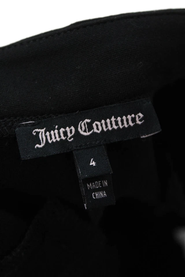 Juicy Couture Womens Lace High Rise Slim Leg Creased Dress Pants Black Size 4 - Image 4 of 4