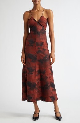 BITE Studios Aquilone Women's Strap Cutout Jacquard Midi Dress Size UK 14/US 10