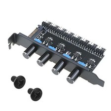 4 Knob Cooling Fan Speed Controller PC 8 Channels Fan Hub Radiator for PC