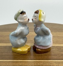 Vintage Kissing Dutch Boy and Girl Salt & Pepper Shakers, Made in Japan