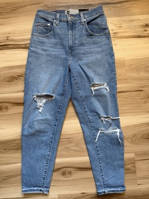 Levi s SilverTab Mom Jeans Women s 27x27 High Rise Distressed Light Wash
