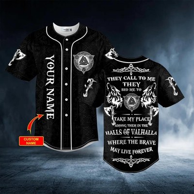 Custom They Call To Me Valhalla Viking Baseball Jersey Norse Mythology Gift