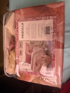 Dan River Priscilla Curtains + Bed Skirt Floral Cottage NOS USA Queen Set
