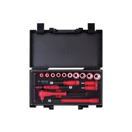 Coffret de douilles et accessoires isolés King Tony en acier chrome-vanadium forge