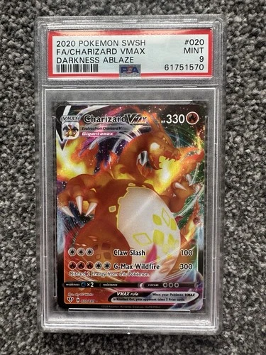 Pokémon TCG Charizard VMAX Darkness Ablaze SWSH #020 20/189 PSA 9 Mint