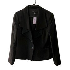Ann Taylor Wool Blend Structured Double Lapel Blazer Size 12P
