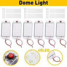 6 PCS Cars RVs Trailers Camper Boat Dome Light 48-SMD Plastic Replacement Square