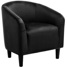 Velvet Accent Chair Modern Barrel Chair For Living Room Bedroom Sturdy