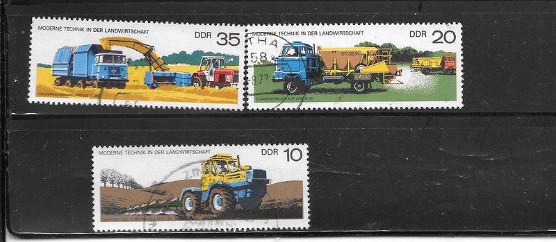 EAST GERMANY DDR #1829-30,1832 1977 HEAVY EQUIOTMENT POSTALLY USED PICTORIAL SET