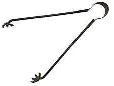 Antique Primitive Ember Tongs Wrought Iron Early American Kitchen Hearth