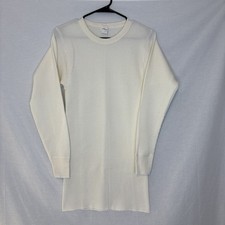 Vintage 90s Handtex Waffle Knit White Thermal Size Large Made in USA