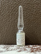 Antique Burroughs Wellcome Methedrine Ampule - Desoxyn - Rare Pharma