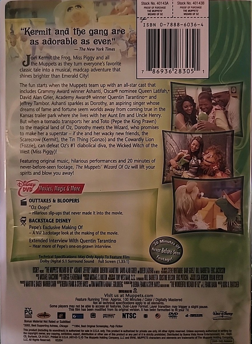 The Muppets' Wizard of Oz (DVD, 2005) for sale online | eBay