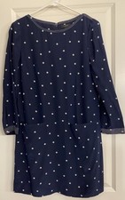 J. Crew Navy & White Polka Dot Dress With Front Pockets - Size 2