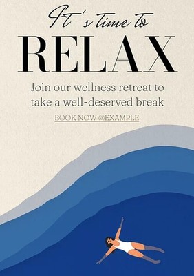 Relax, wellness retreat poster