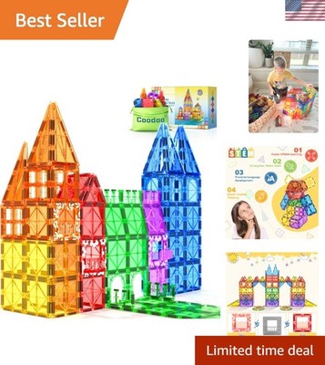 Engaging 60-Piece Magnetic Building Blocks - Ideal STEM Gift for Kids 3+
